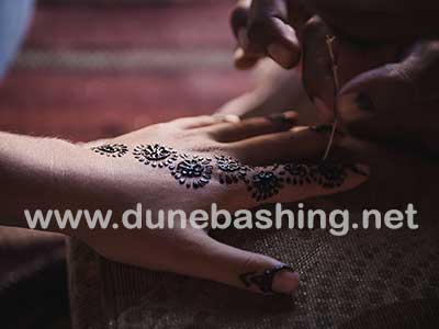 henna design in desert camp